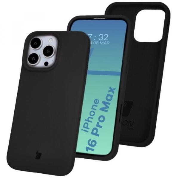 Silikonowe etui Bizon Soft Case do iPhone 16 Pro Max, czarne