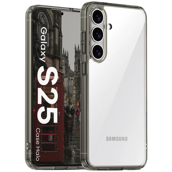 Etui Bizon Case Halo do Galaxy S25, przydymione-czarne