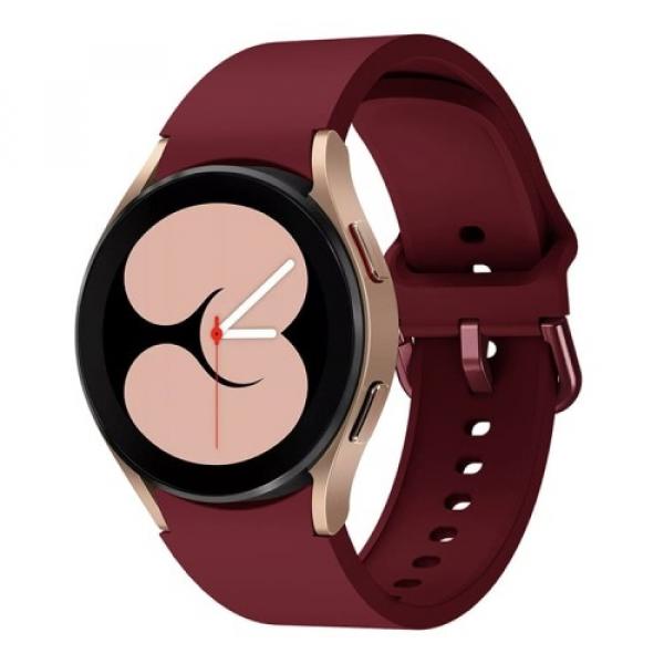 Pasek Bizon Strap Watch Silicone do Galaxy Watch 20 mm, burgundowy