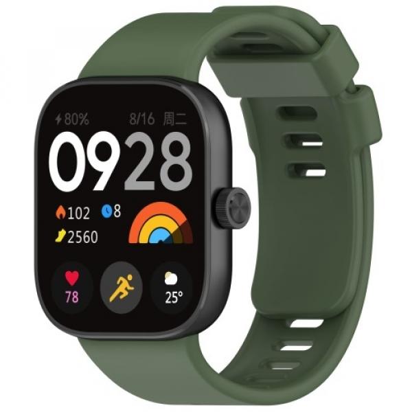 Pasek Bizon Strap Watch Silicone do Xiaomi Redmi Watch 4 / Xiaomi Band 8 Pro, ciemnozielony