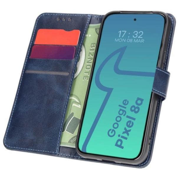 Etui z klapką Bizon Case Pocket do Google Pixel 8a, granatowe