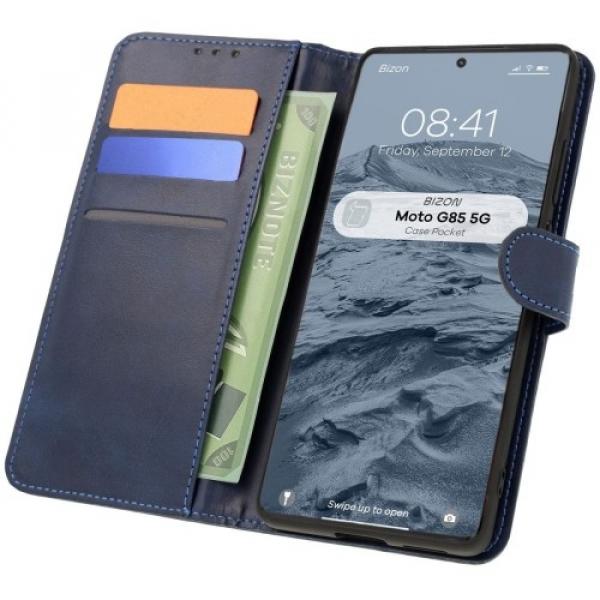 Etui z klapką Bizon Case Pocket do Motorola Moto G85 5G, granatowe