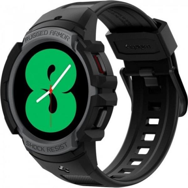 Etui z paskiem Spigen Rugged Armor Pro do Galaxy Watch 5/4 44mm, czarno-szare