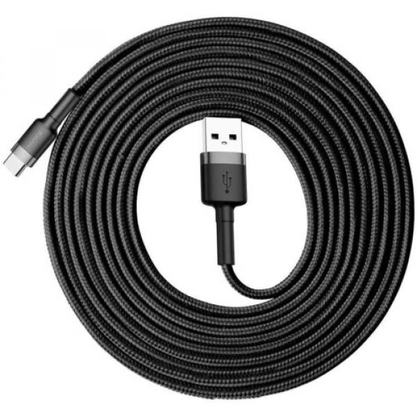 OUTLET: Kabel Baseus Cafule 2A USB-A do USB-C 3m, czarno-szary