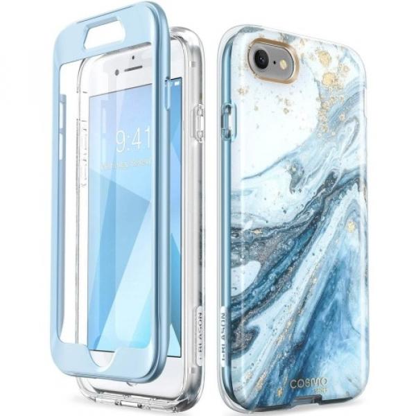 Etui pancerne Supcase i-Blason Cosmo SP iPhone SE 2022/2020, 8/7, marmurowe niebieskie