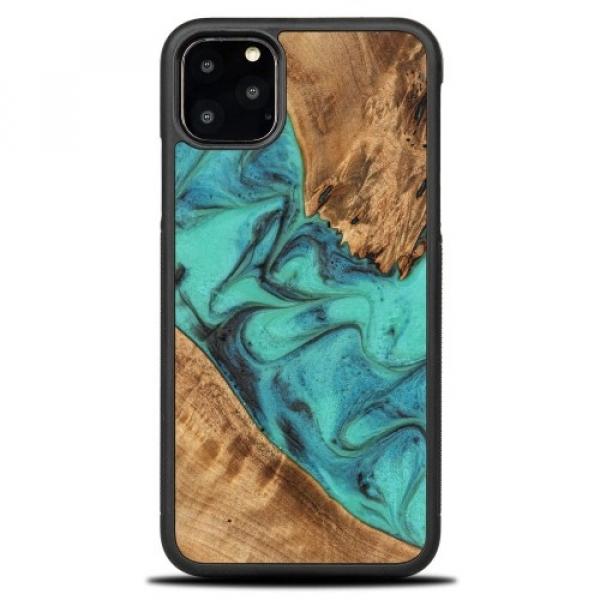 Drewniane etui Bewood iPhone 11 Pro Max, Turquoise MagSafe