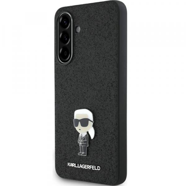 Etui Karl Lagerfeld Hardcase Fixed Glitter Ikonik Logo Metal Pin do Galaxy A56 5G, czarne