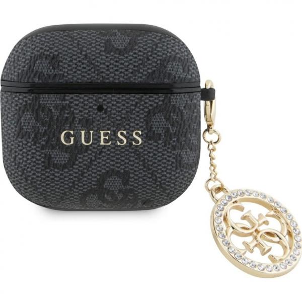 Etui Guess 4G Strass Charm Case AirPods 4, czarne