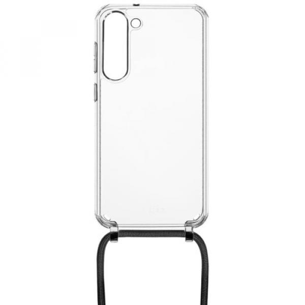 OUTLET: Etui FIXED Pure Neck do Galaxy S23 Plus, przezroczyste ze smyczą czarną