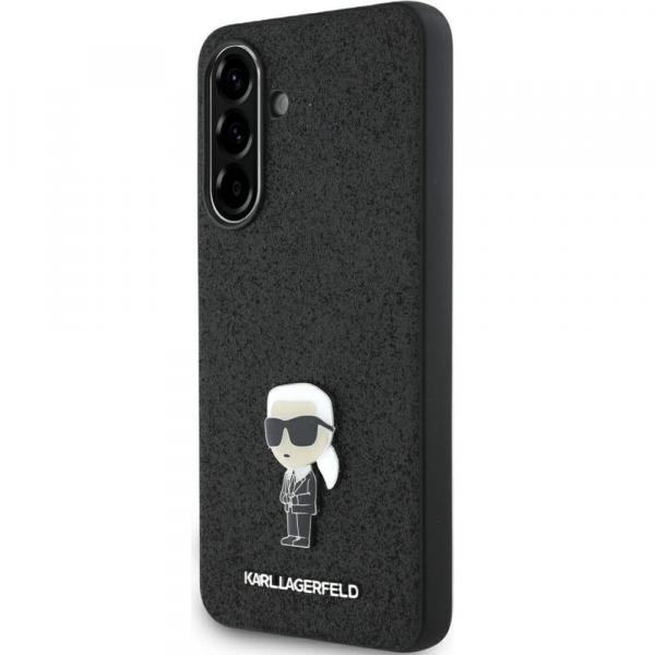 Etui Karl Lagerfeld Hardcase Fixed Glitter Ikonik Logo Metal Pin do Galaxy A36 5G, czarne