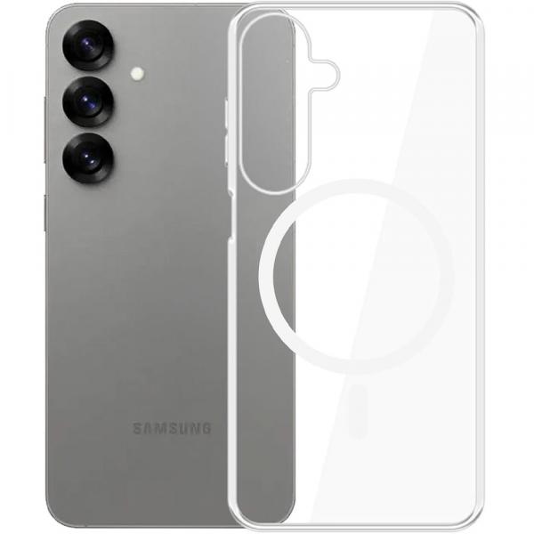 Etui 3mk Clear MagCase do MagSafe, do Galaxy S25, przezroczysto-białe