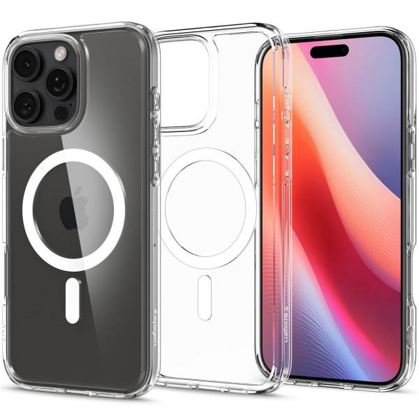 OUTLET: Etui Spigen Ultra Hybrid Mag do MagSafe do iPhone 16 Pro, przezroczysto-białe