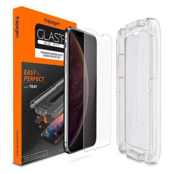 Szkło do etui + Aplikator Spigen Glas.tr EZ Fit iPhone XR