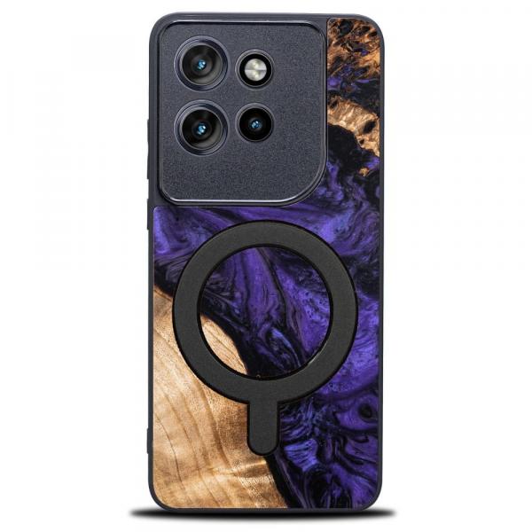 Drewniane etui do Motorola Edge 50 Neo, Bewood Unique Violet do MagSafe
