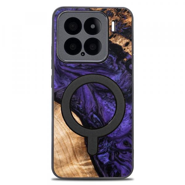 Drewniane etui do Xiaomi 15, Bewood Unique Violet do MagSafe