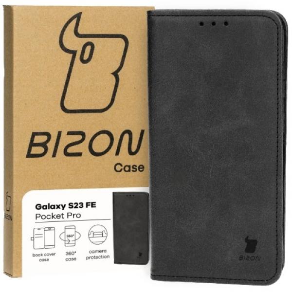 Etui z klapką Bizon Case Pocket Pro do Galaxy S23 FE, czarne