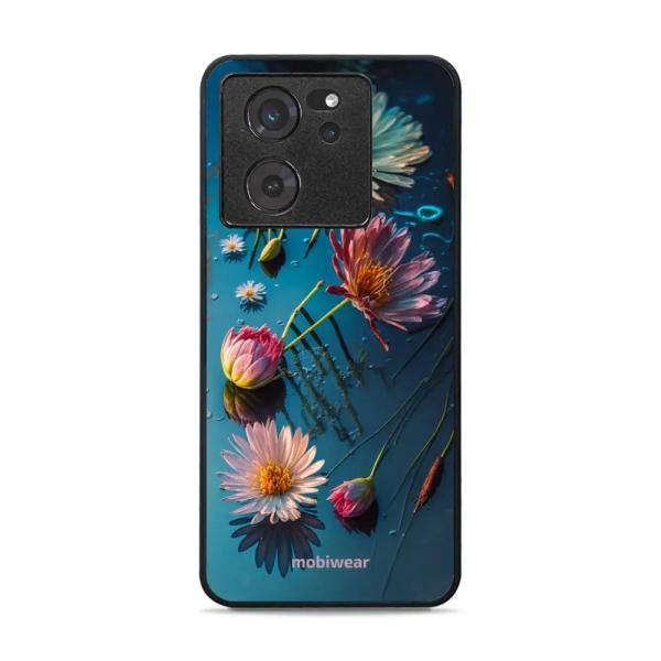 Etui ochronne do Xiaomi 13T, Mobiwear Glossy Case, niebiesko-kwieciste