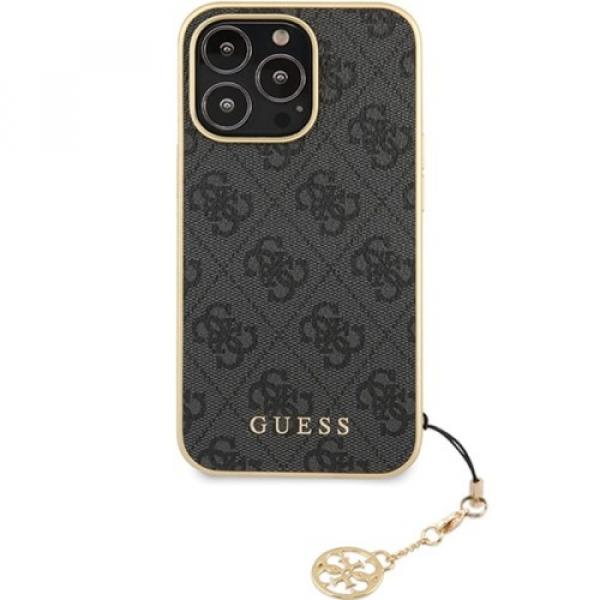 OUTLET: Etui Guess 4G Charms Collection do iPhone 14 Pro, szare