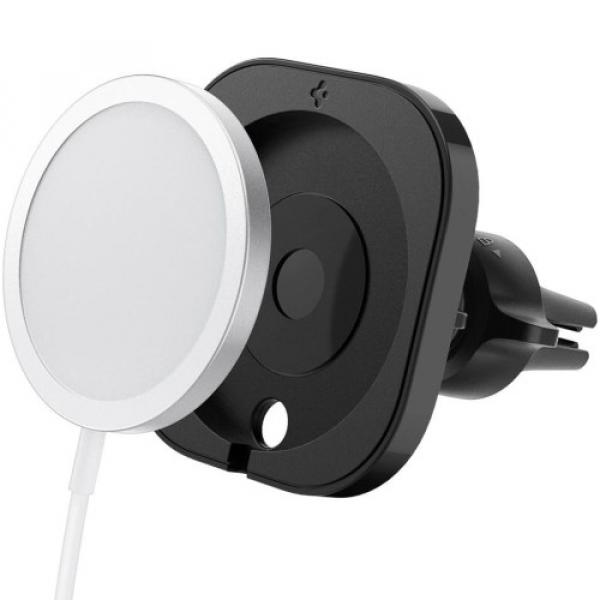 Uchwyt samochodowy / nakładka Spigen MagFit Car Mount do ładowarki Apple MagSafe, czarna