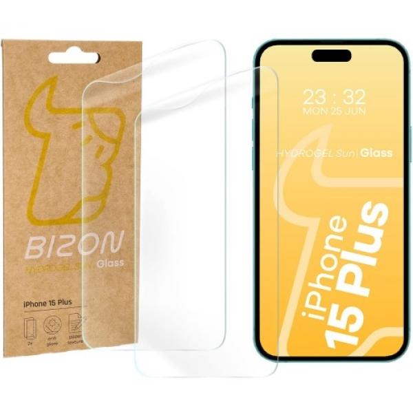 Folia matowa Bizon Glass Hydrogel Sun do iPhone 15 Plus, 2 sztuki