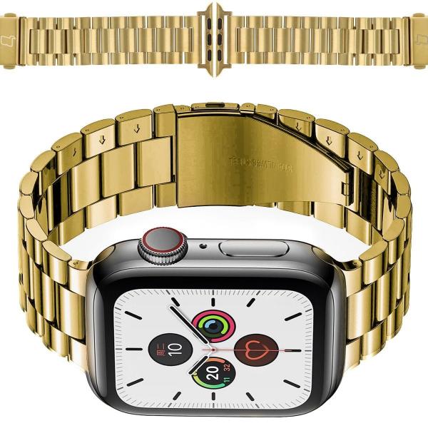 Pasek ze stali nierdzewnej Bizon Strap Watch Aura do Apple Watch 41/40/38 mm, złoty