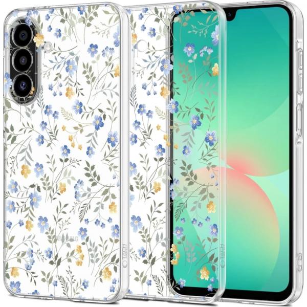 Etui Tech-Protect Flexair do Galaxy A26 5G, przezroczyste z kwiatowym wzorem