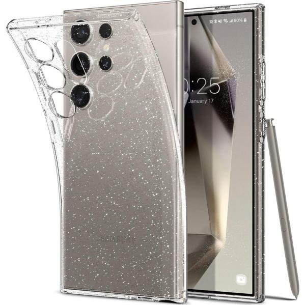 OUTLET: Etui Spigen Liquid Crystal Glitter do Galaxy S24 Ultra, przezroczyste z brokatem