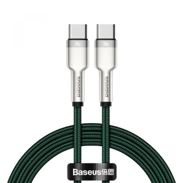 Kabel Baseus Cafule 100W 5A USB-C do USB-C 2m, zielony
