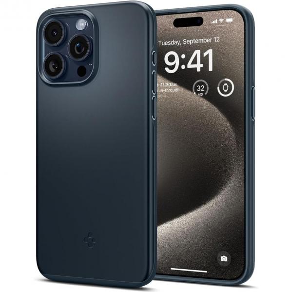 OUTLET: Etui Spigen Thin Fit do iPhone 15 Pro Max, granatowe