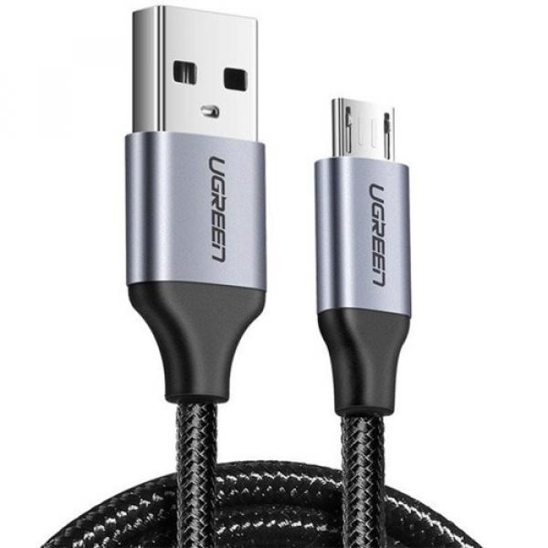 Kabel Ugreen USB-A - Micro USB, 1m, QC 3.0 2.4A, czarny