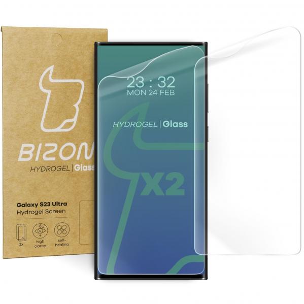 Folia hydrożelowa na ekran Bizon Glass Hydrogel Front Duo do Galaxy S23 Ultra, 2 sztuki