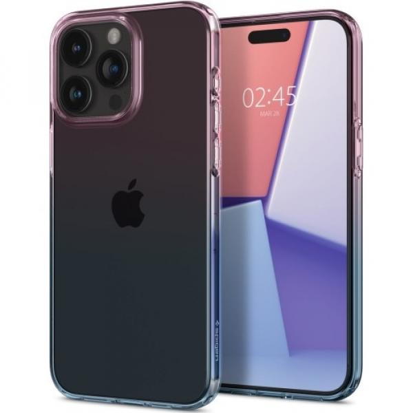 Etui Spigen Liquid Crystal do iPhone 15 Pro, różowo-niebieskie