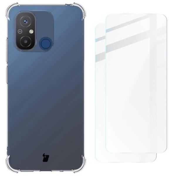 Etui + 2x szkło Bizon Case Clear Pack do Xiaomi Redmi 12C, przezroczyste