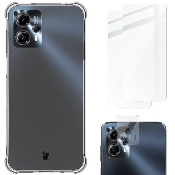 Etui + 2x szkło + obiektyw Bizon Case Clear Pack do Motorola Moto G13 / G23, przezroczyste