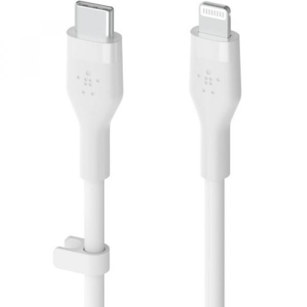 Kabel Belkin Boost Charge Flex Silicone MFi USB-C do Lightning 1m, biały