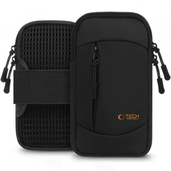 Opaska na ramię Tech-Protect M6 Universal Sport Armband, czarno-pomarańczowa