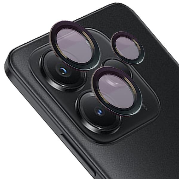 Szkło hartowane na aparat Bizon Glass Snap Lens do Xiaomi Redmi Note 14 5G, 1 zestaw, czarna ramka