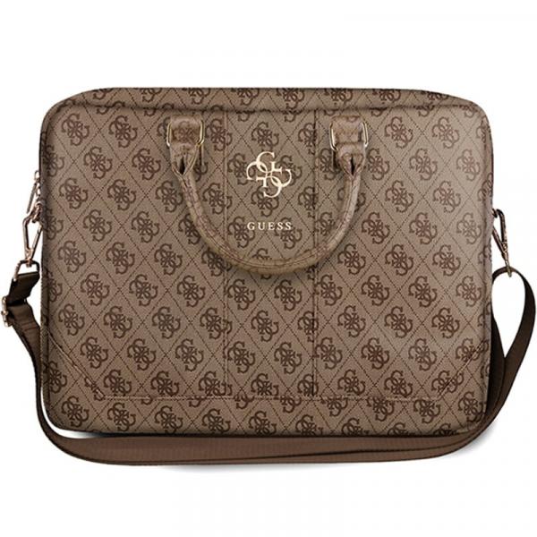Torba do laptopa do 16'' Guess 4G Big Logo, brązowa