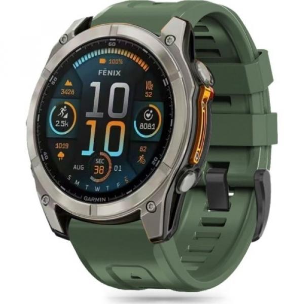 Pasek Tech-Protect Silicone, QuickFit 26mm do Garmin Fenix 8 (51 mm) / 7X Pro / 7X / 6X Pro, ciemnozielony