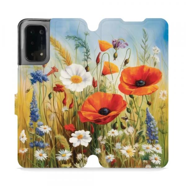 Etui z klapką do Oppo A54 5G, Mobiwear Book, łąkowe kwiaty