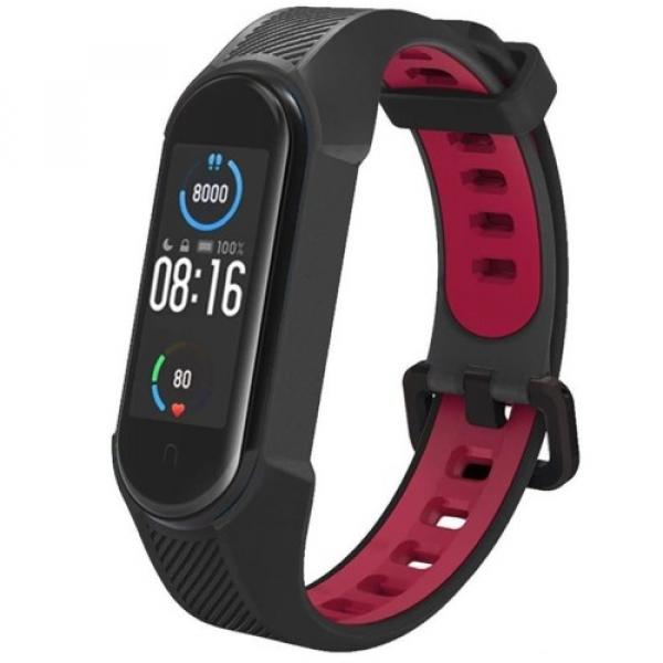 OUTLET: Pasek Tech Protect Armour do Xiaomi Mi Smart Band 7 / 7 NFC / 6 / 6 NFC / 5, czarno-czerwony