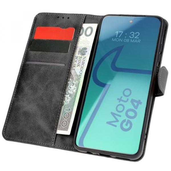 Etui z klapką Bizon Case Pocket do Motorola Moto G04 / G24, czarne