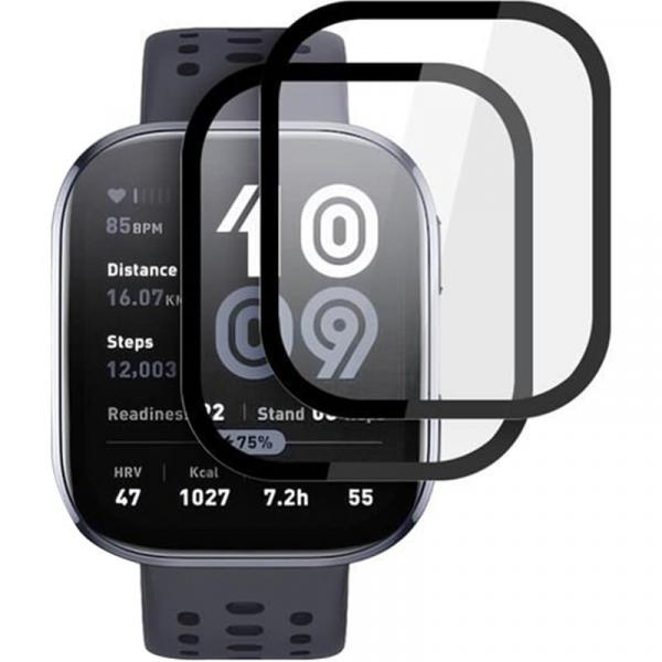 Szkło hybrydowe Tech-Protect Glass Flex+ do Amazfit Bip 6, 2 sztuki, przezroczyste z czarną ramką