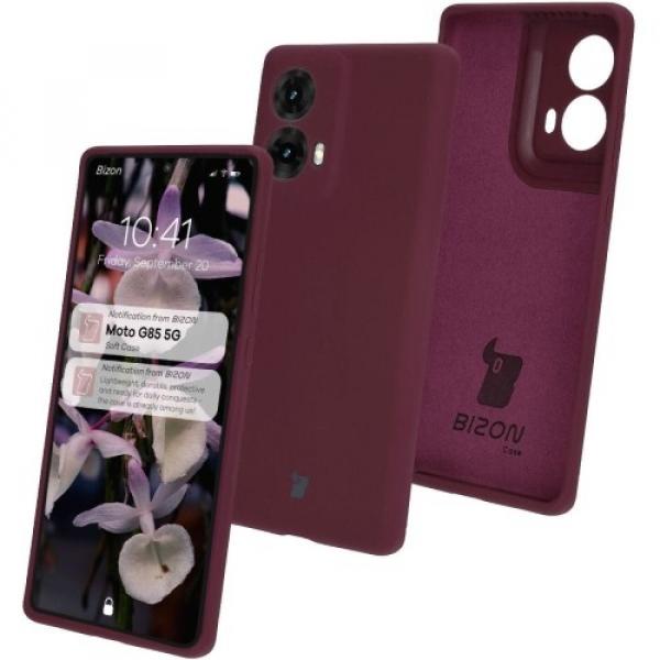 Silikonowe etui Bizon Soft Case do Motorola Moto G85 5G, ciemnofioletowe