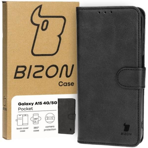 Etui z klapką Bizon Case Pocket do Galaxy A15 5G/4G, czarne