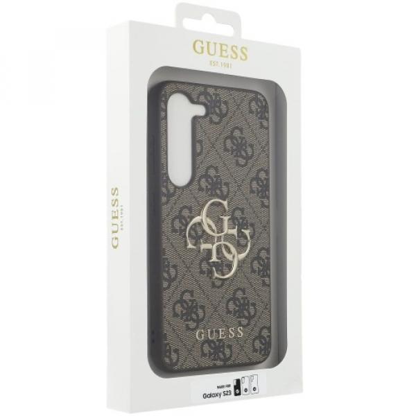 Etui Guess 4G Big Metal Logo do Galaxy S23, brązowe