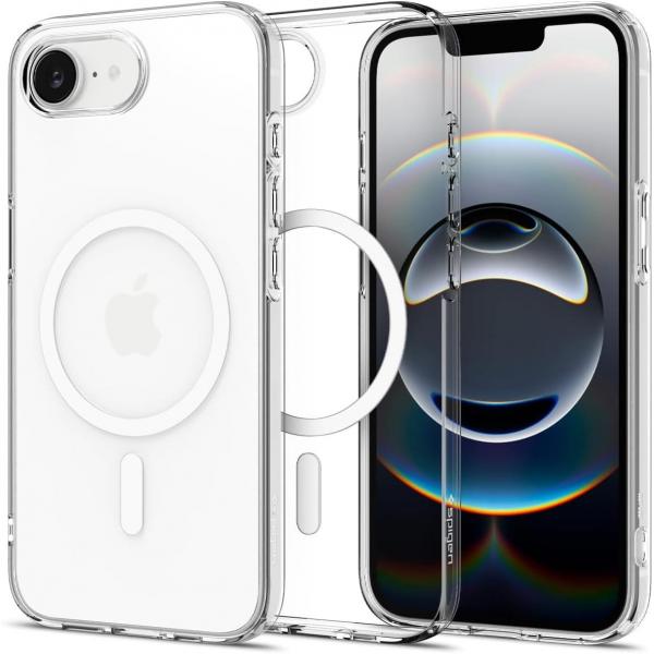 Etui Spigen Liquid Crystal Mag do MagSafe do iPhone 16e, przezroczysto-białe