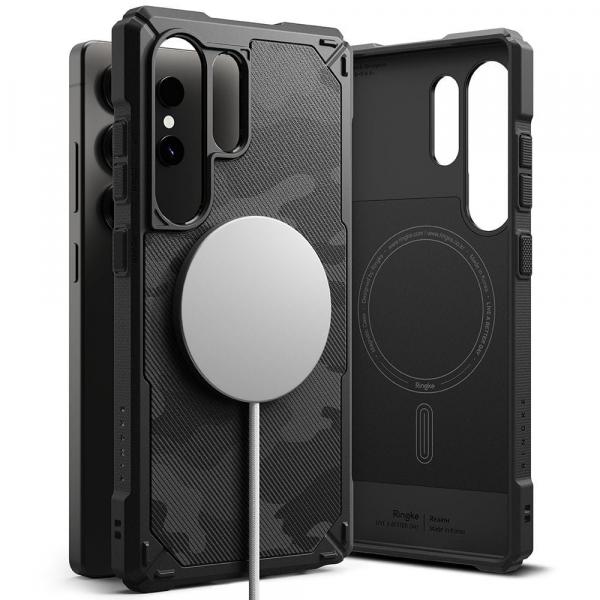 Etui Ringke Rugged Gear Magnetic do Galaxy S25 Ultra, ciemnoszaro-czarne moro