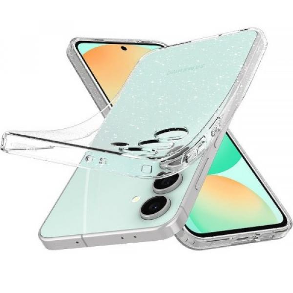 Etui Spigen Liquid Crystal Glitter do Galaxy S24 FE, przezroczyste z brokatem