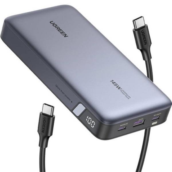 OUTLET: Power bank Ugreen PB205 25000mAh, PD 145W, 1x USB-A, 2x USB-C, szary